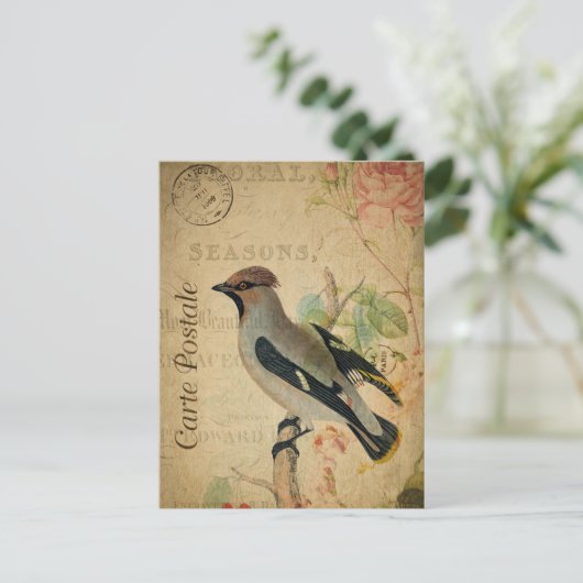 Moderne  Briefkaart voor het collage van vogelpest (Staand voorkant)