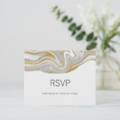 Moderne Briefkaart voor marmer en gouden bruiloft (Staand voorkant)