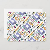 Moderne Briefkaart voor naaibenodigdheden en geree (Voorkant / Achterkant)