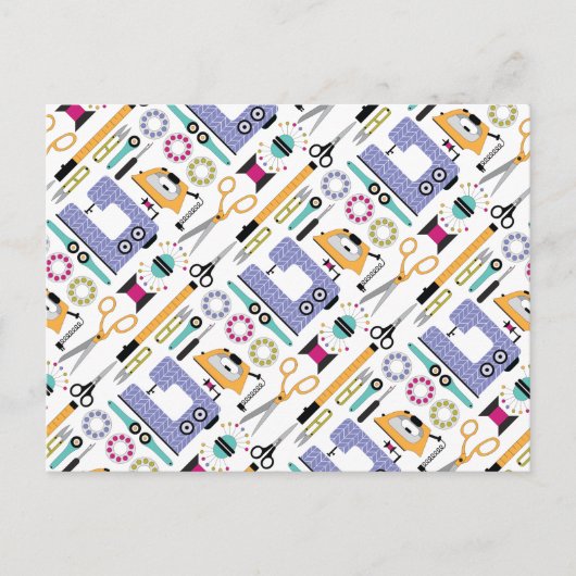 Moderne Briefkaart voor naaibenodigdheden en geree (Voorkant)