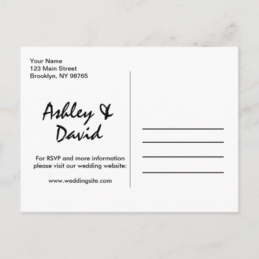 Moderne Briefkaart voor uitnoeping voor bruiloft i (Achterkant)