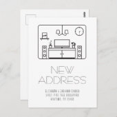 Moderne Briefkaart voor zwart interieur wit nieuw  (Voorkant / Achterkant)