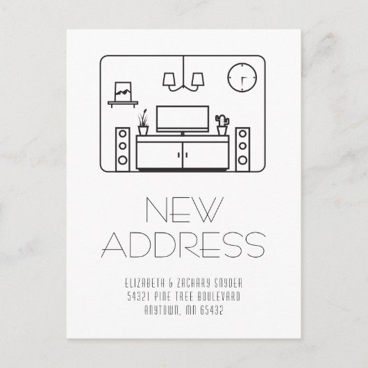 Moderne Briefkaart voor zwart interieur wit nieuw  (Voorkant)