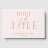 Moderne brieven aan de bruid Elegant Roze Roos Gou Gastenboek (Voorkant)