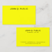 Moderne, briljante neon, heldergele legant visitekaartje (Voorkant / Achterkant)