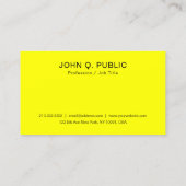 Moderne, briljante neon, heldergele legant visitekaartje (Achterkant)