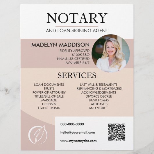 Moderne brochure van de Notaris van de Foto & het  (Voorkant)