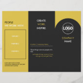 Moderne Brochure voor zwart-wit en geel bedrijf (Voorkant)