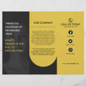 Moderne Brochure voor zwart-wit en geel bedrijf (Achterkant)