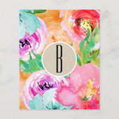 Moderne brochure Waterverf van floral met heldere  (Achterkant)