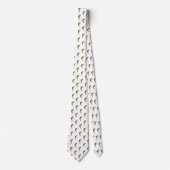 Moderne Bronforelvis Navy Blauw Witte Visser Stropdas (Voorkant)