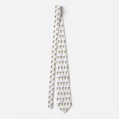 Moderne Bronforelvis Navy Blauw Witte Visser Stropdas (Achterkant)