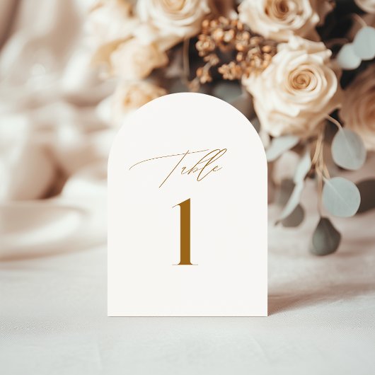 Moderne Brons Elegante Trouwtafel Nummer Kaart