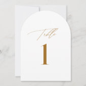 Moderne Brons Elegante Trouwtafel Nummer Kaart (Voorkant)