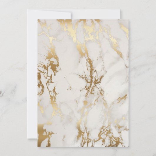 Moderne Brons & Marmeren bruiloft Kaart (Achterkant)