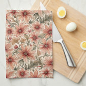  moderne bronzen perzik bloem theedoek (Quarter Fold)