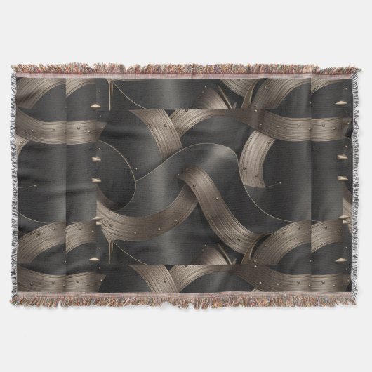 Moderne Bronzen Stroom Luxe Mannelijk Accent Deken (Voorkant)