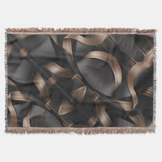 Moderne Bronzen Stroom Luxe Mannelijke Accent Deken (Voorkant)