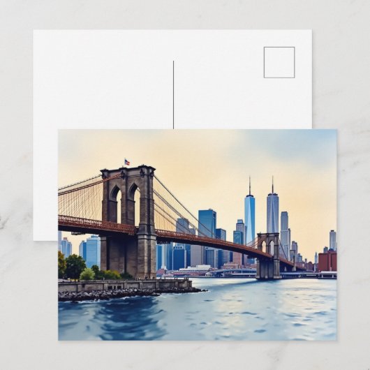  moderne Brooklyn Bridge, NYC 🇺🇲❣️🇺🇸 Briefkaart (Voorkant / Achterkant)
