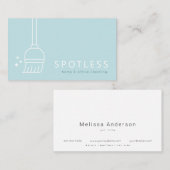 Moderne Broom Lichtblauwe schoonmaakservice Visitekaartje (Voorkant / Achterkant)
