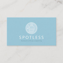 Moderne Broom Logo Blauwe Schoonmaakservice Maid