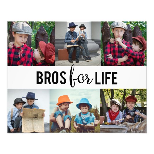 Moderne bros voor leven Brothers Foto Collage Cust Afdruk (Voorkant)