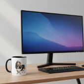 Moderne Browns / Black Basset Hound personaliseren Mok