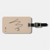 Moderne bruid | Beige + Zwart Script Bagagelabel (Voorkant horizontaal)