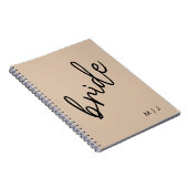 Moderne bruid | Beige + Zwart Script Notitieboek (Rechterzijde)