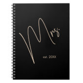 Moderne bruid | Beige + Zwart Script Notitieboek (Voorkant)