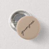 Moderne bruid | Beige + Zwart Script Ronde Button 3,2 Cm (Voorkant /achterkant)