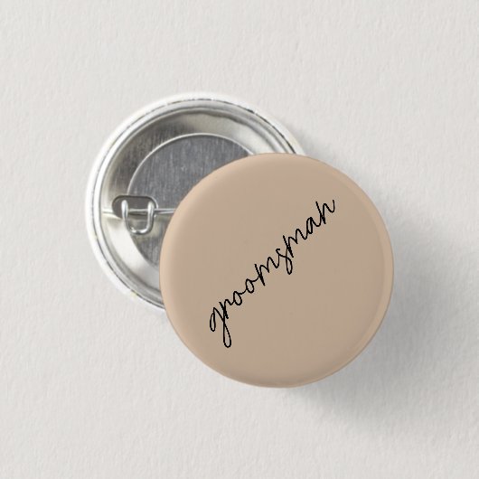 Moderne bruid | Beige + Zwart Script Ronde Button 3,2 Cm (Voorkant /achterkant)