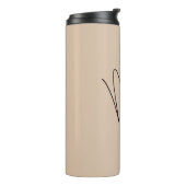 Moderne bruid | Beige + Zwart Script Thermosbeker (Gedraaid links)