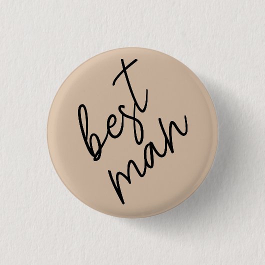 Moderne Bruid | Beige + Zwarte Schrift Ronde Button 3,2 Cm (Voorkant)