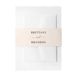 Moderne bruid & bruidegom Blush Roze Bruiloft Uitnodigingen Wikkel