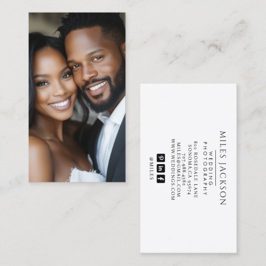 Moderne bruid bruidegom foto bruiloft fotograaf visitekaartje (Voorkant / Achterkant)