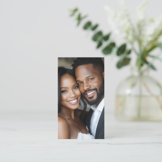 Moderne bruid bruidegom foto bruiloft fotograaf visitekaartje (Staand voorkant)