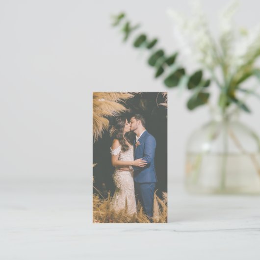 Moderne bruid bruidegom foto bruiloft fotograaf visitekaartje (Staand voorkant)