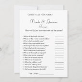 Moderne bruid & bruidegom trivia vrijgezellenfeest aankondiging (Voorkant)