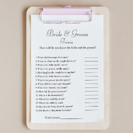 Moderne bruid & bruidegom trivia vrijgezellenfeest aankondiging