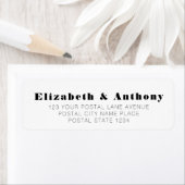 Moderne bruid bruidegom wit bruiloft retouradres etiket (Insitu)