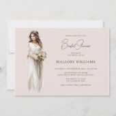 Moderne bruid bruidsjurk douche kaart (Voorkant)