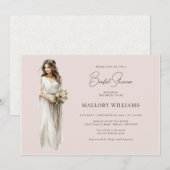 Moderne bruid bruidsjurk douche kaart (Voorkant / Achterkant)