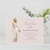 Moderne bruid bruidsjurk douche kaart (Staand voorkant)