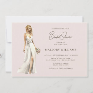 Moderne bruid bruidsjurk douche kaart