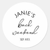 Moderne Bruid/ Bruidsmeisjes Uitstapje Ronde Sticker (Voorkant)