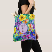 Moderne bruid Elegante Bloemen Waterverf voor haar Tote Bag (Dichtbij)