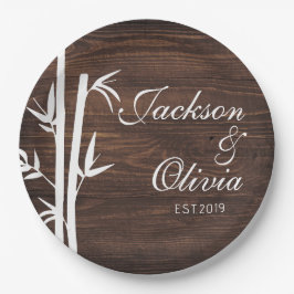 Moderne bruid en bruidegom aangepaste naam en datu papieren bordje