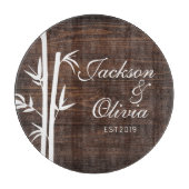 Moderne bruid en bruidegom aangepaste naam en datu snijplank (Voorkant)