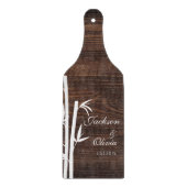 Moderne bruid en bruidegom aangepaste naam en datu snijplank (Voorkant)